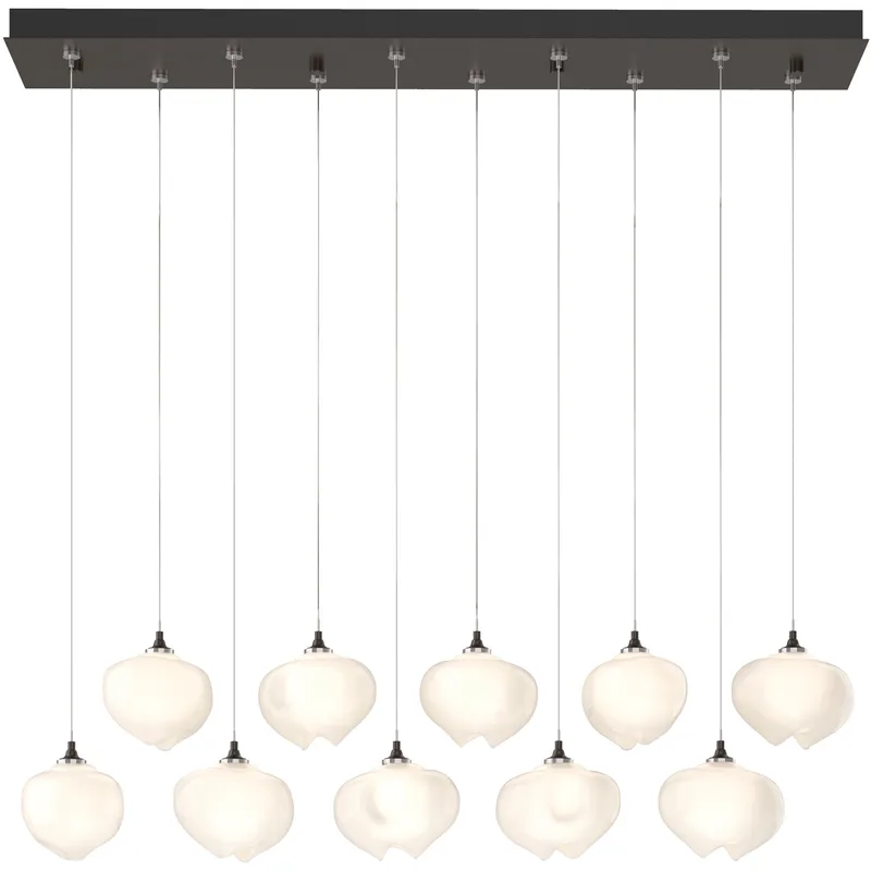 Ume 10 Light 44.7 inch Oil Rubbed Bronze Pendant Ceiling Light in Frosted, Standard