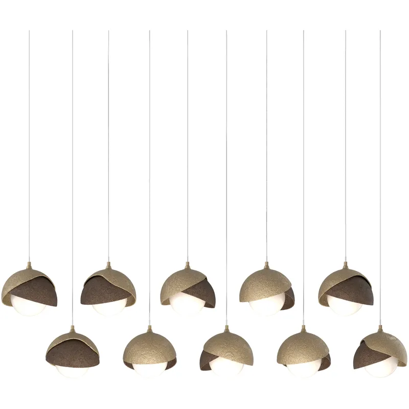 Brooklyn 10 Light 44.5 inch Soft Gold with Ink Pendant Ceiling Light in Soft Gold and Ink, Long