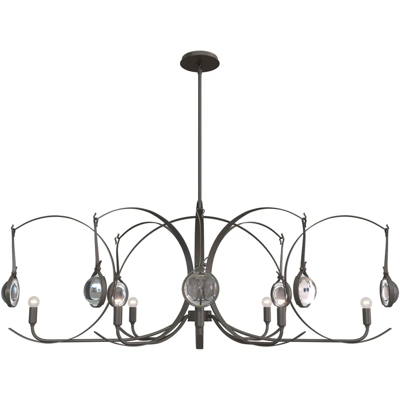 Optic 8 Light 50.6 inch Dark Smoke and Dark Smoke Oval Pendant Ceiling Light