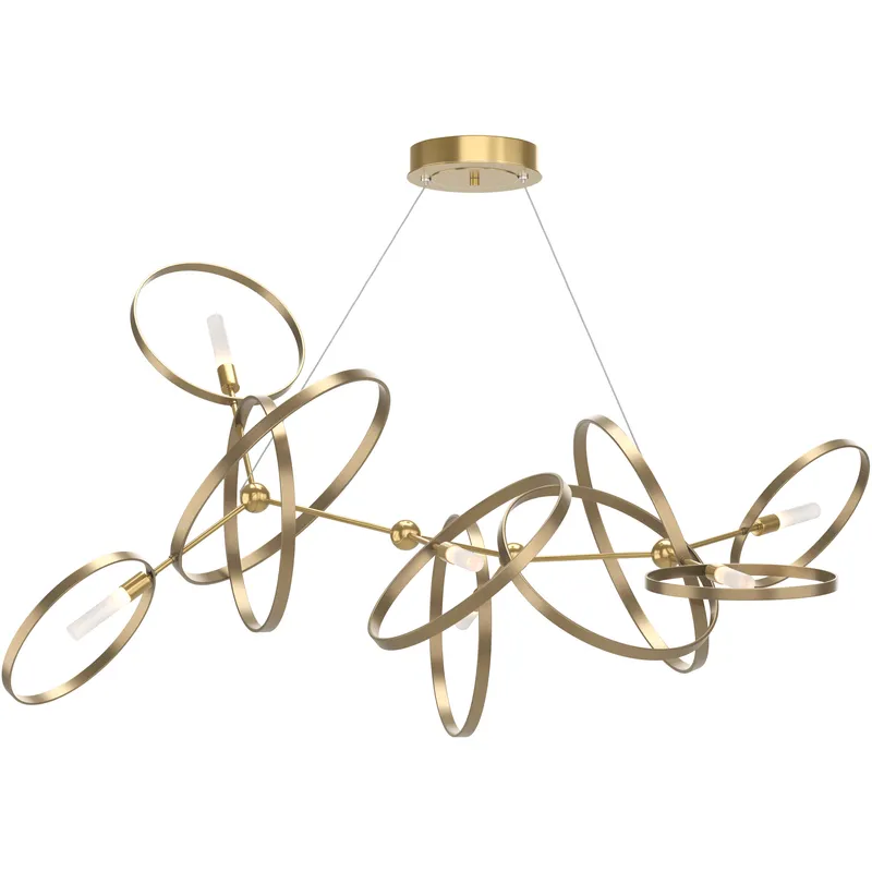 Celesse 6 Light 59.7 inch Modern Brass and Soft Gold Pendant Ceiling Light in Modern Brass/Soft Gold