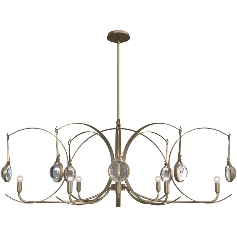 Optic 8 Light 50.6 inch Soft Gold and Soft Gold Oval Pendant Ceiling Light