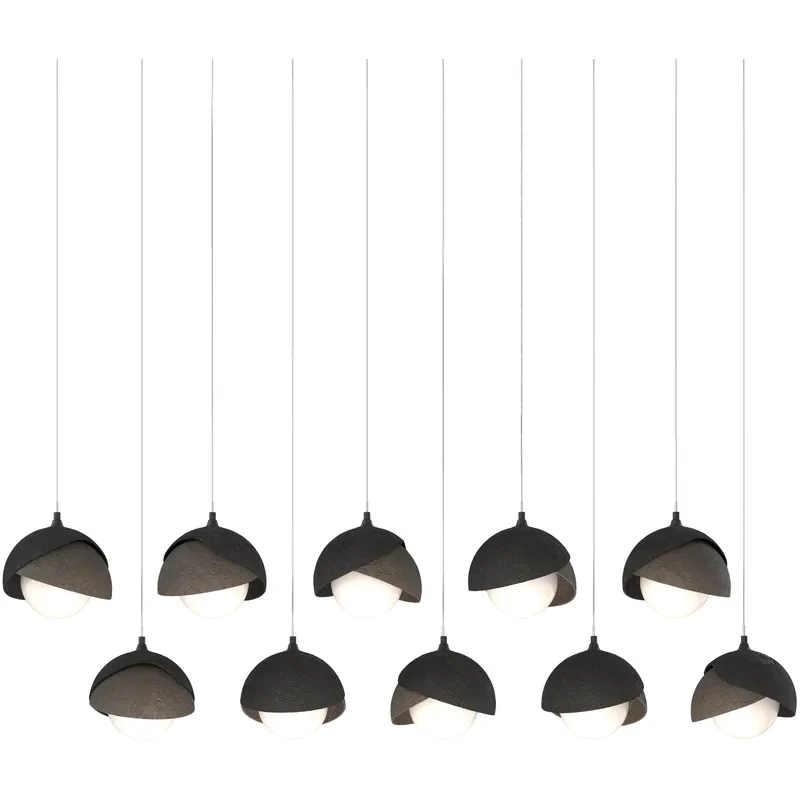 Brooklyn 10 Light 44.5 inch Black with Dark Smoke Pendant Ceiling Light in Black/Dark Smoke, Long