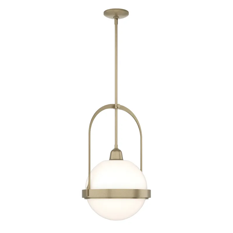 Atlas 1 Light 13.9 inch Soft Gold Pendant Ceiling Light in Opal