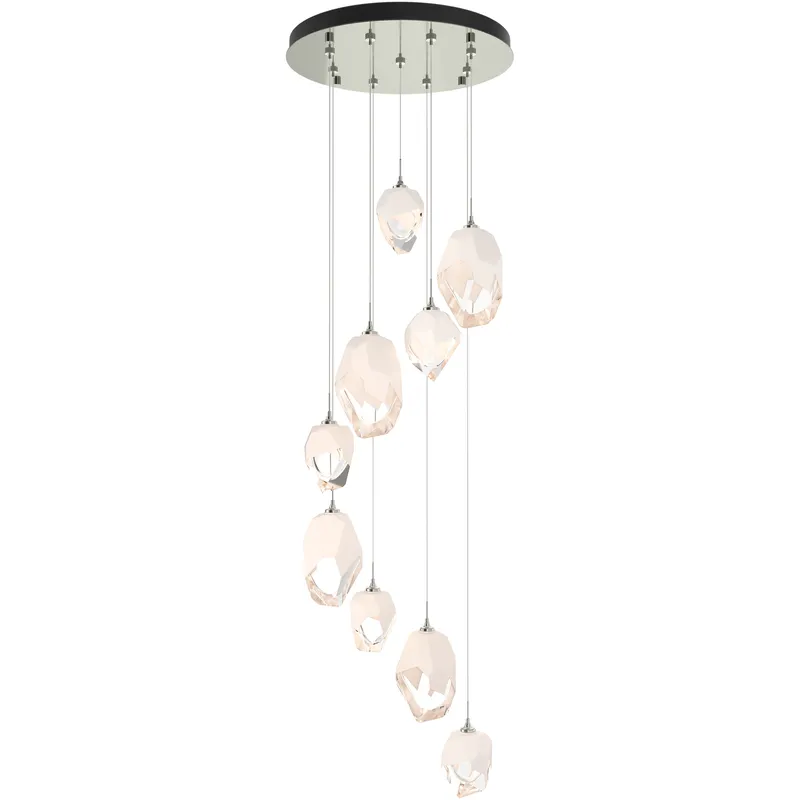 Chrysalis 9 Light 20.5 inch Sterling Pendant Ceiling Light in White Crystal, Long