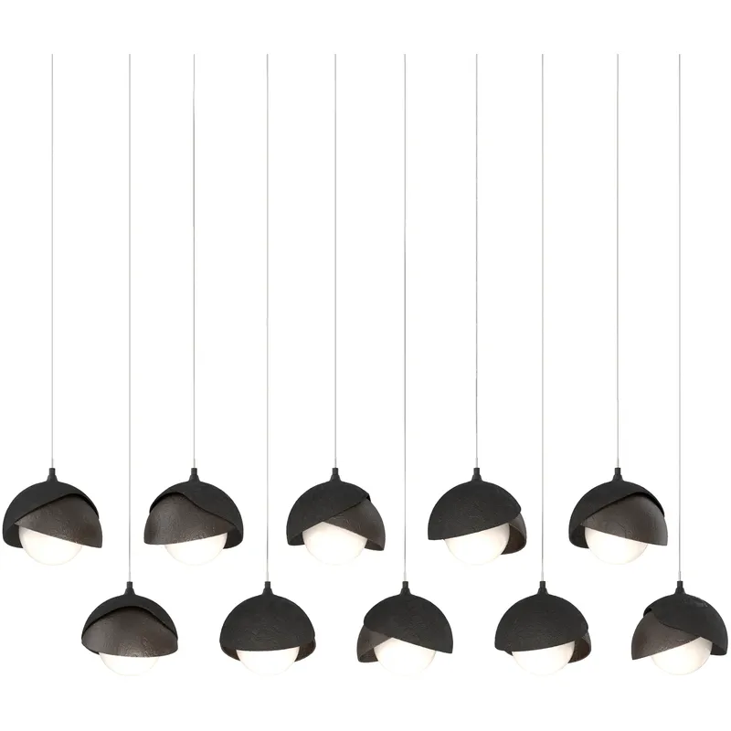 Brooklyn 10 Light 44.5 inch Black with Oil Rubbed Bronze Pendant Ceiling Light in Black/Oil Rubbed Bronze, Long