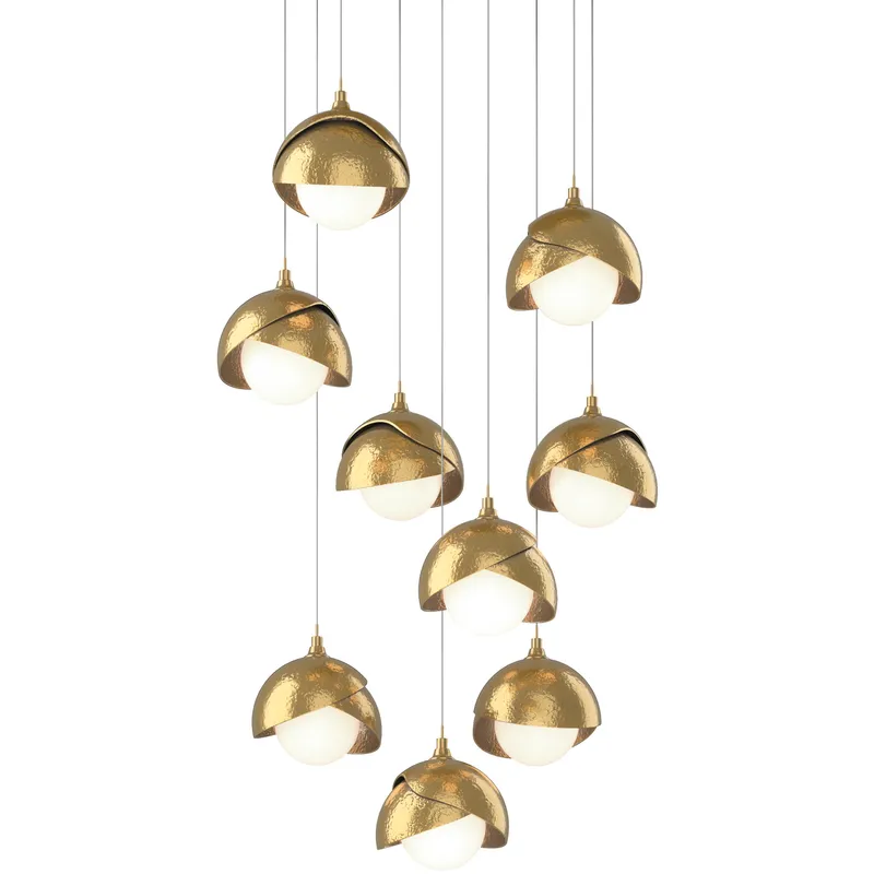 Brooklyn 9 Light 20.5 inch Bronze with Clear Steel Pendant Ceiling Light, Long
