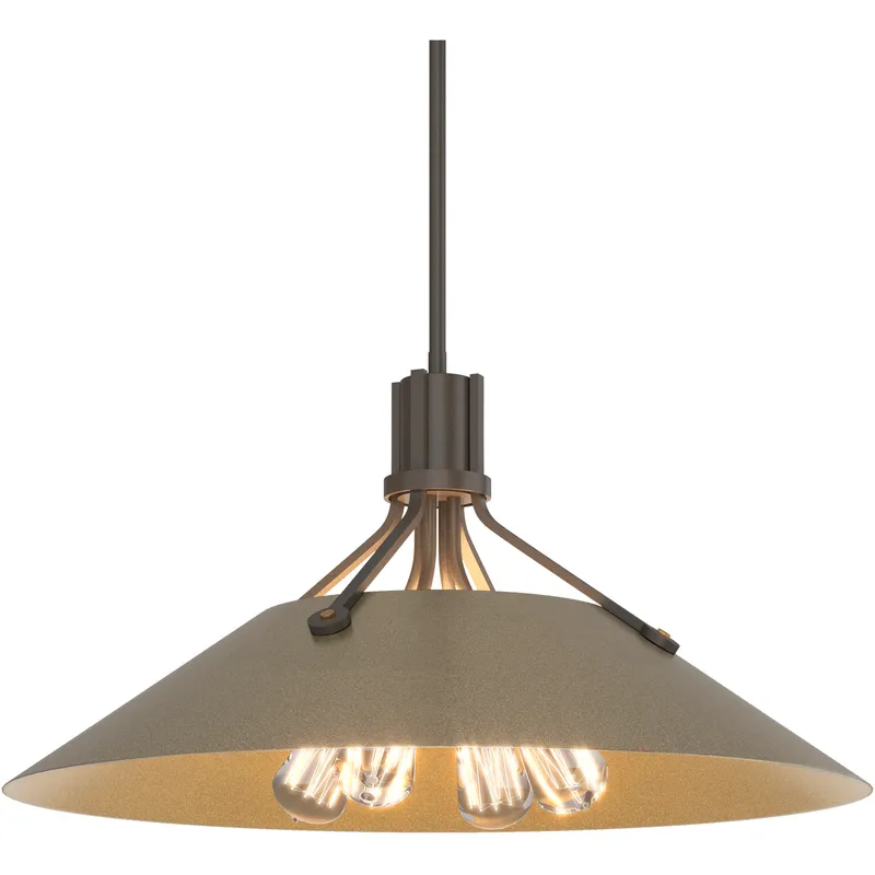 Henry 4 Light 23.1 inch Dark Smoke and Soft Gold Pendant Ceiling Light in Dark Smoke/Soft Gold