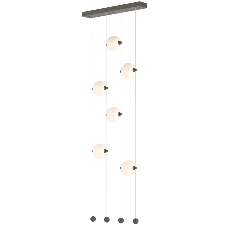 Abacus LED 22.3 inch Dark Smoke Ceiling-to-Floor Pendant Ceiling Light in Opal