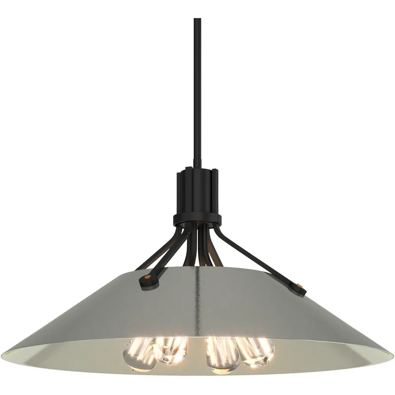 Henry 4 Light 23.1 inch Black and Sterling Pendant Ceiling Light in Black/Sterling