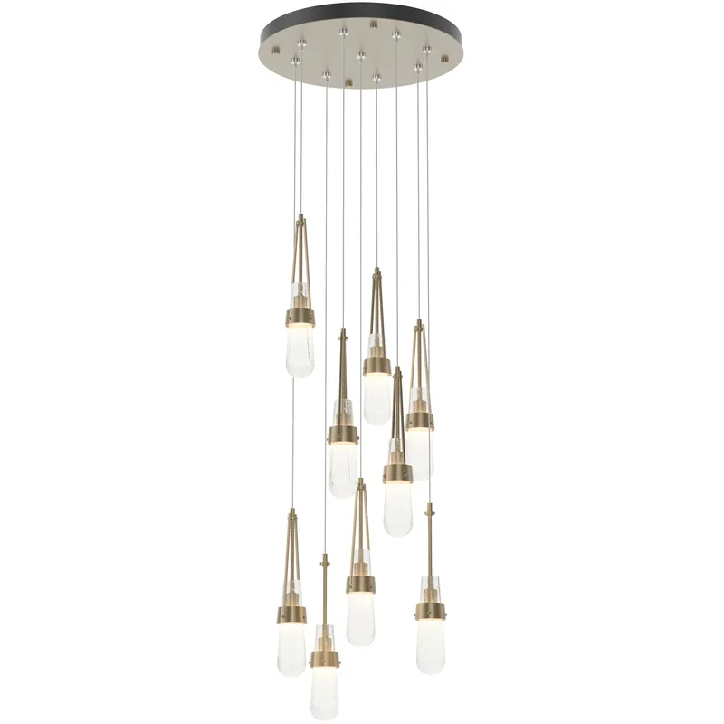 Link 9 Light 20.5 inch Soft Gold Pendant Ceiling Light in Clear Bubble, Standard
