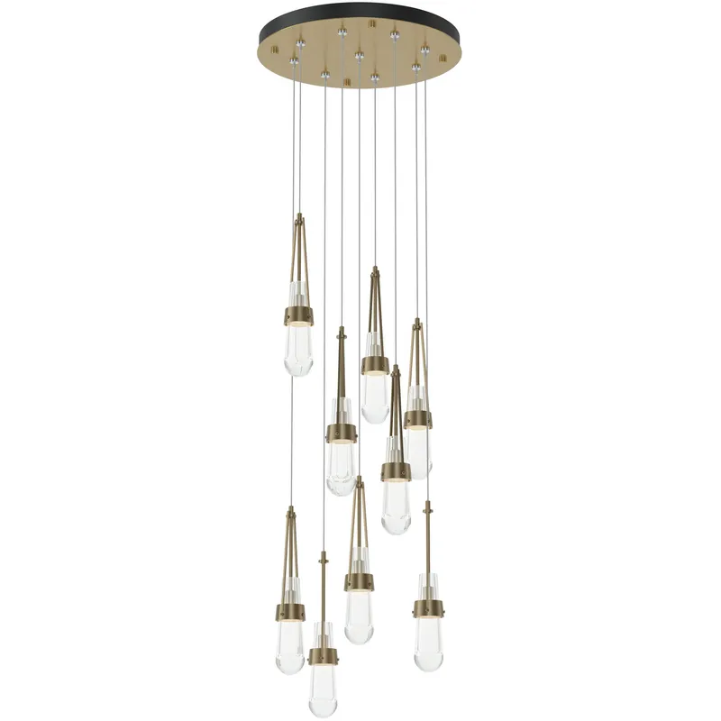 Link 9 Light 20.5 inch Soft Gold Pendant Ceiling Light, Standard