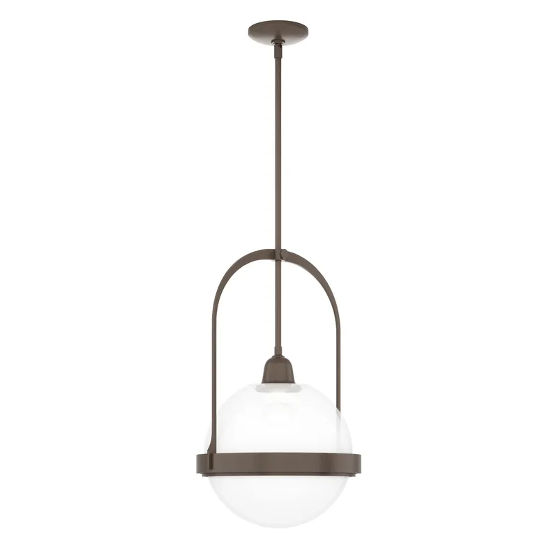 Atlas 1 Light 13.9 inch Oil Rubbed Bronze Pendant Ceiling Light in Opaline