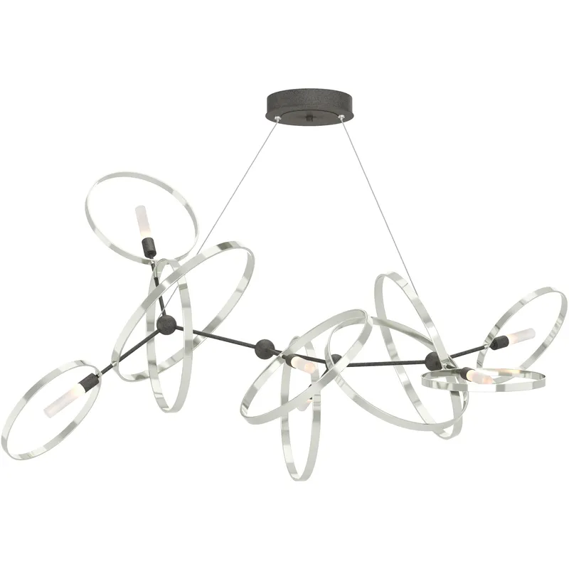Celesse 6 Light 59.7 inch Natural Iron and Sterling Pendant Ceiling Light in Natural Iron/Sterling