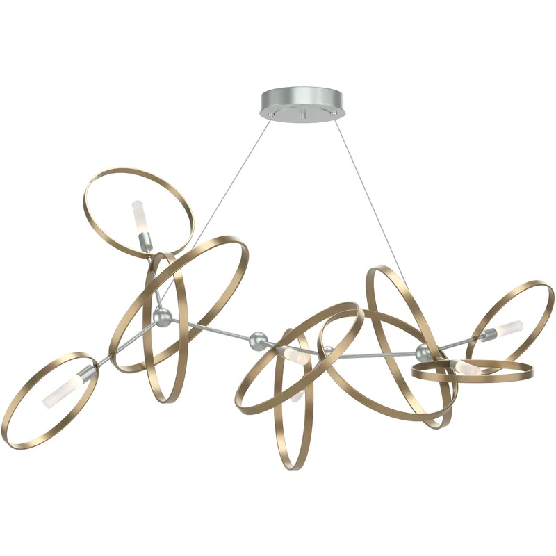 Celesse 6 Light 59.7 inch Vintage Platinum and Soft Gold Pendant Ceiling Light in Vintage Platinum/Soft Gold