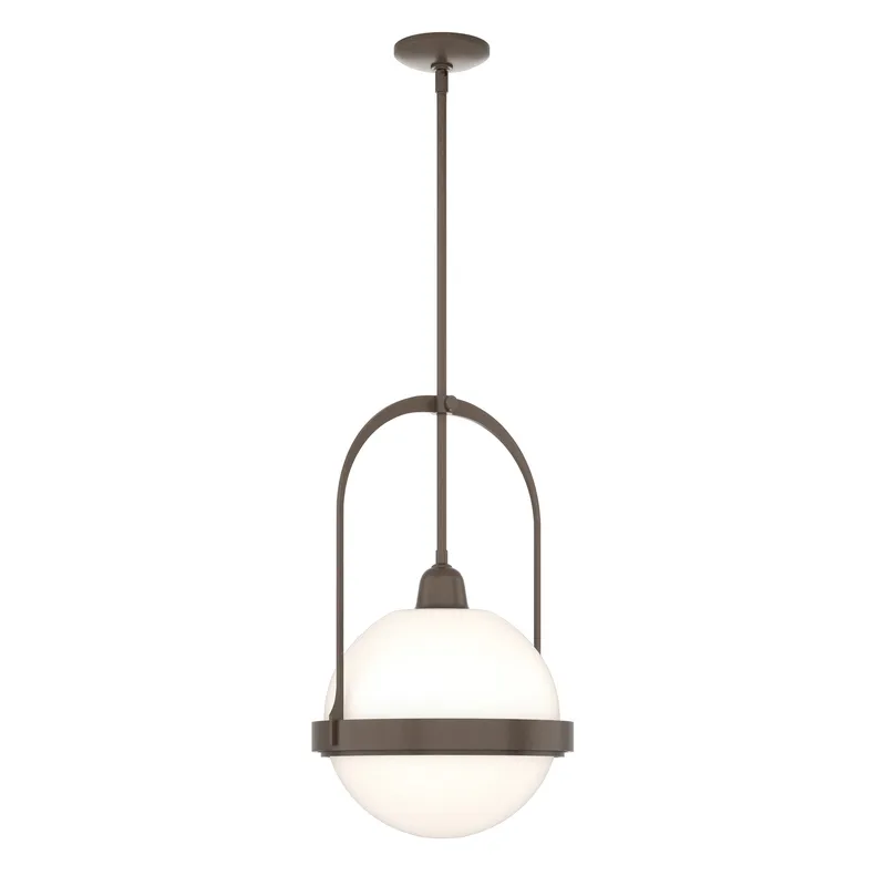 Atlas 1 Light 13.9 inch White Pendant Ceiling Light in Opal
