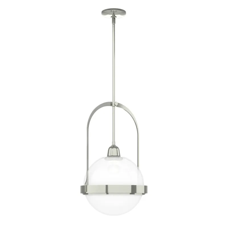 Atlas 1 Light 13.9 inch Sterling Pendant Ceiling Light in Opaline