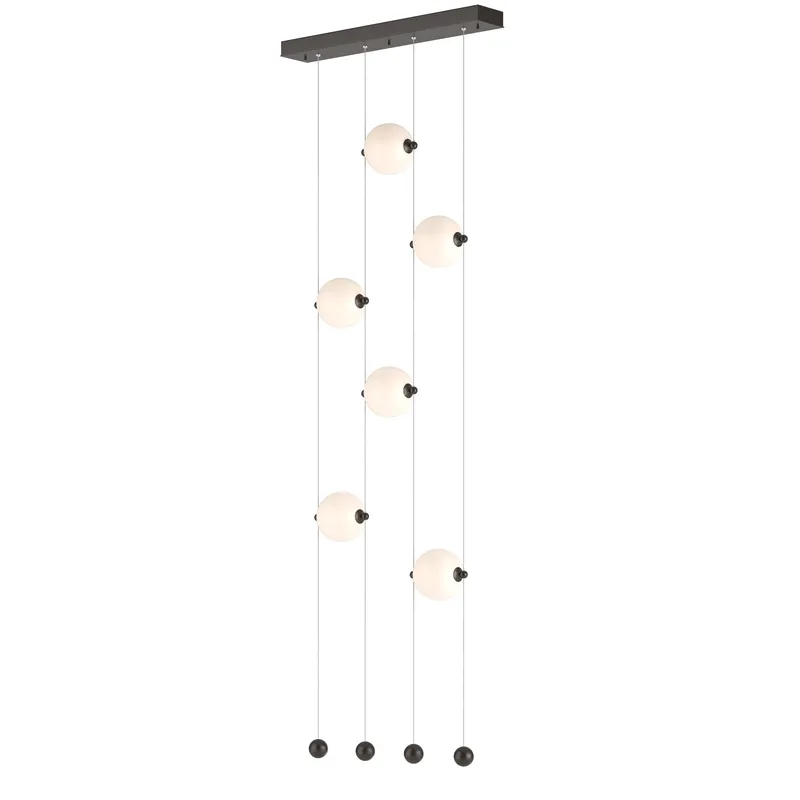 Abacus LED 22.3 inch Oil Rubbed Bronze Ceiling-to-Floor Pendant Ceiling Light in Opal