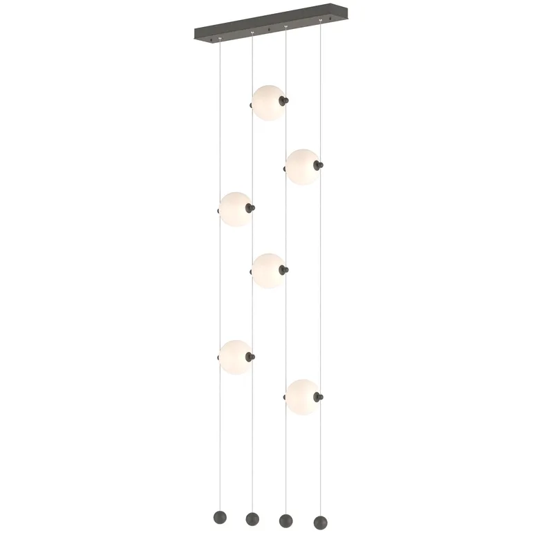 Abacus LED 22.3 inch Natural Iron Ceiling-to-Floor Pendant Ceiling Light in Opal
