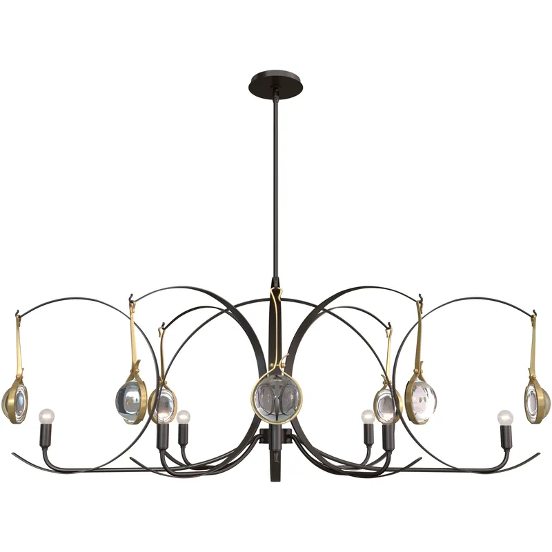 Optic 8 Light 50.6 inch Oil Rubbed Bronze and Modern Brass Oval Pendant Ceiling Light in Oil Rubbed Bronze/Modern Brass