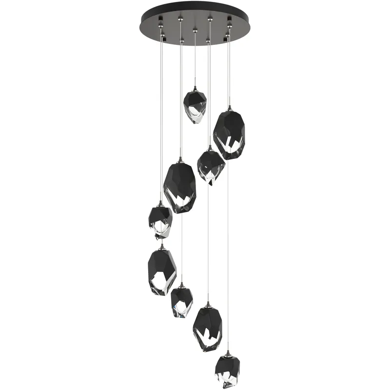 Chrysalis 9 Light 20.5 inch Oil Rubbed Bronze Pendant Ceiling Light in Black Crystal, Long