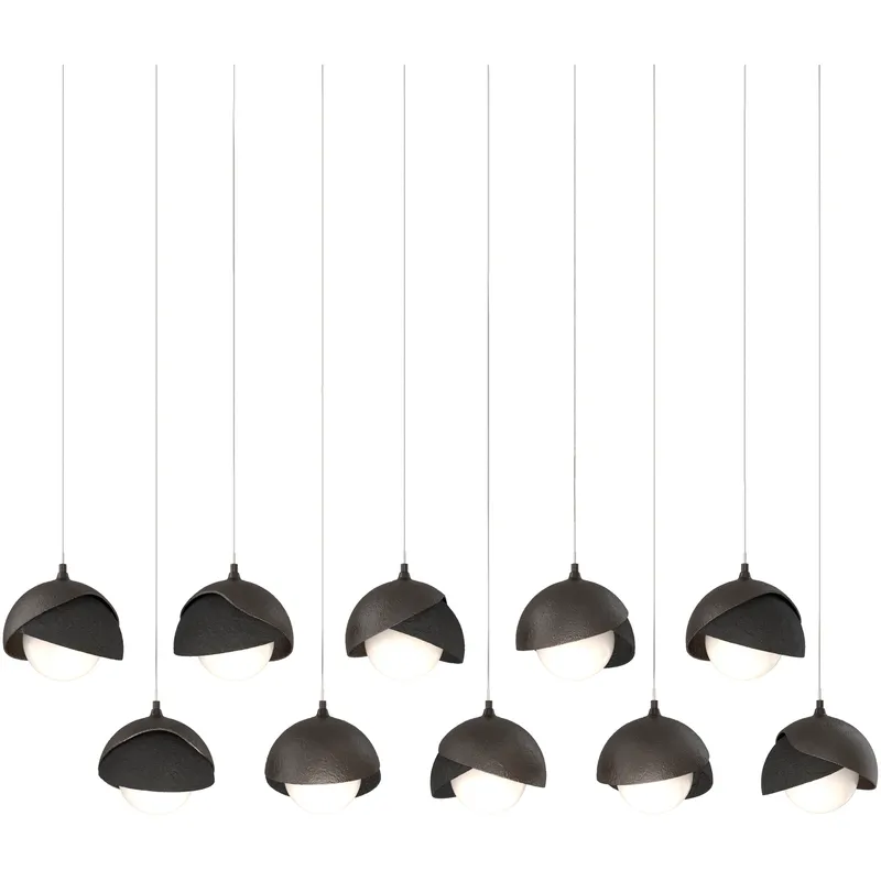 Brooklyn 10 Light 44.5 inch Oil Rubbed Bronze with Black Pendant Ceiling Light in Oil Rubbed Bronze/Black, Long