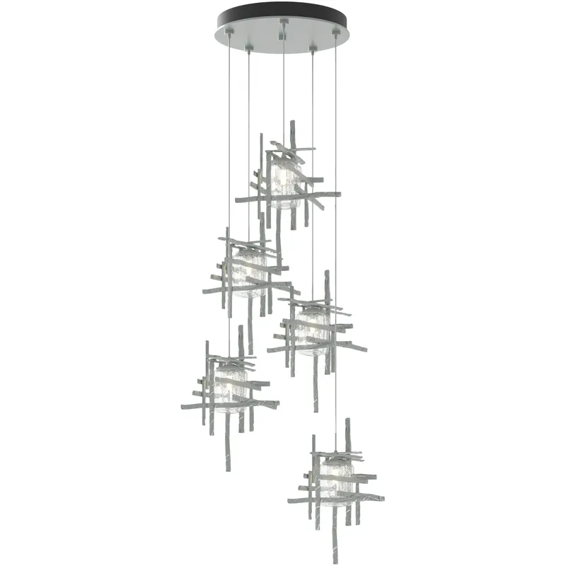 Tura 5 Light 27.3 inch Vintage Platinum Pendant Ceiling Light, Standard