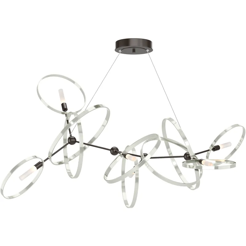 Celesse 6 Light 59.7 inch Oil Rubbed Bronze and Sterling Pendant Ceiling Light in Oil Rubbed Bronze/Sterling