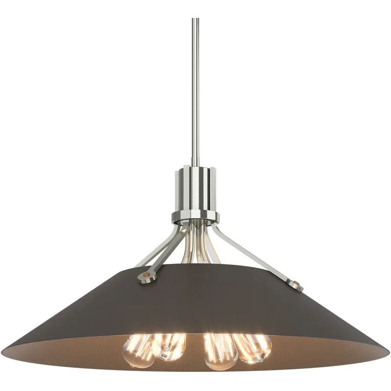 Henry 4 Light 23.1 inch Sterling and Dark Smoke Pendant Ceiling Light in Sterling/Dark Smoke