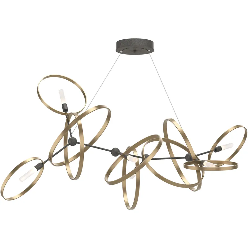 Celesse 6 Light 59.7 inch Natural Iron and Soft Gold Pendant Ceiling Light in Natural Iron/Soft Gold