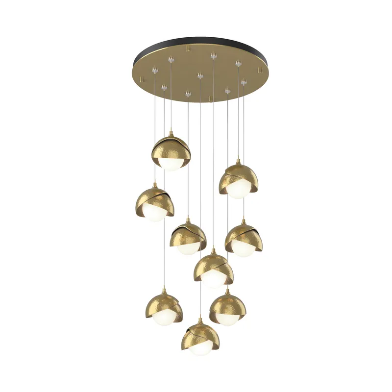 Brooklyn 9 Light 20.5 inch Sterling with Clear Steel Pendant Ceiling Light, Standard