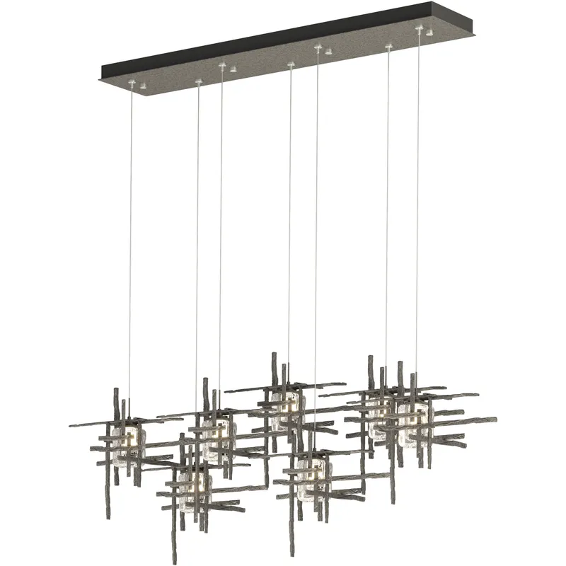 Tura 7 Light 53.6 inch Natural Iron Pendant Ceiling Light, Standard