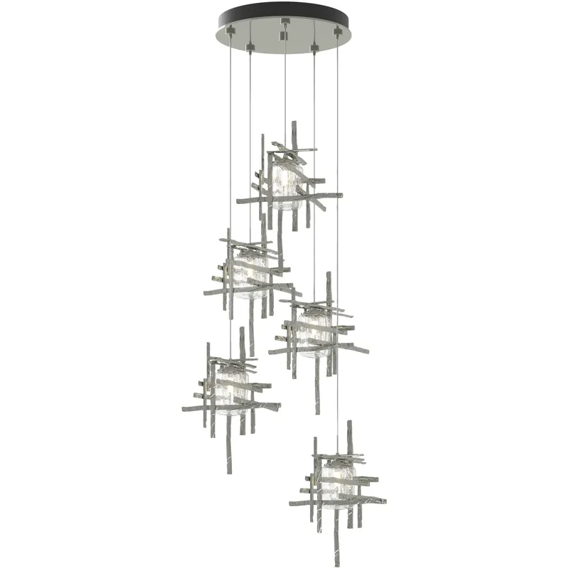 Tura 5 Light 27.3 inch Sterling Pendant Ceiling Light, Standard