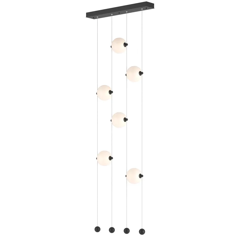 Abacus LED 22.3 inch Black Ceiling-to-Floor Pendant Ceiling Light in Opal