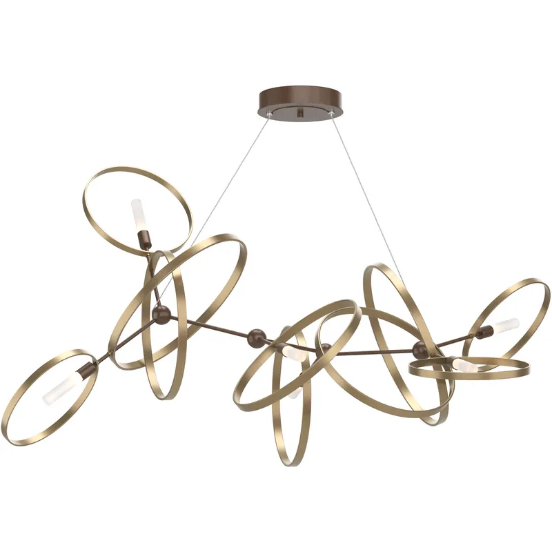 Celesse 6 Light 59.7 inch Ink and Soft Gold Pendant Ceiling Light