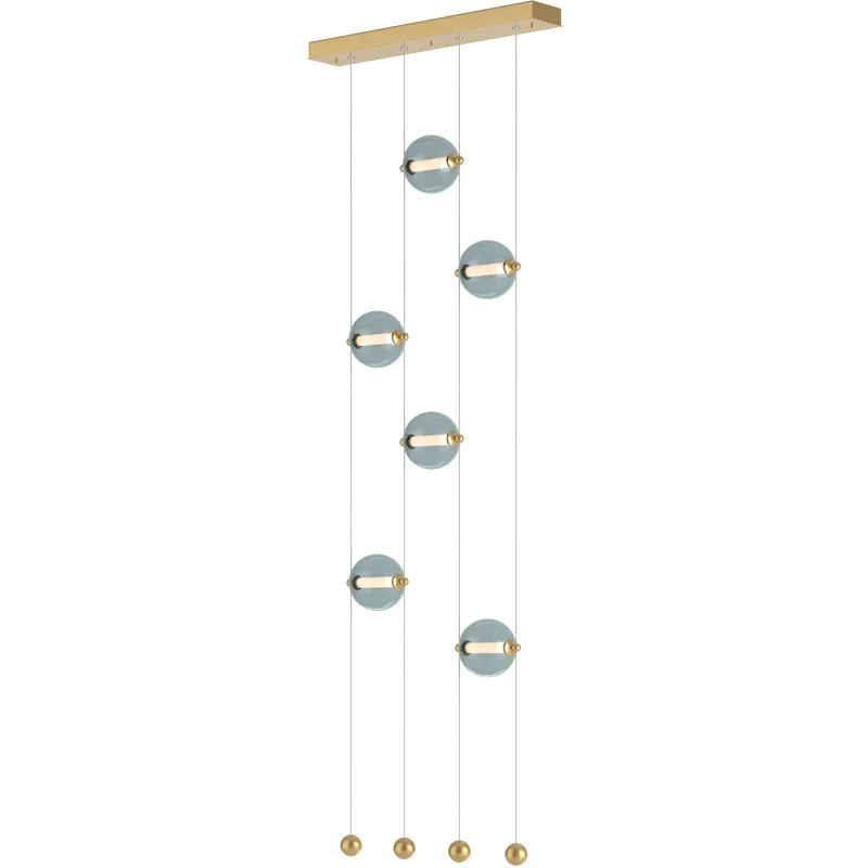 Abacus LED 22.3 inch Modern Brass Ceiling-to-Floor Pendant Ceiling Light in Cool Grey