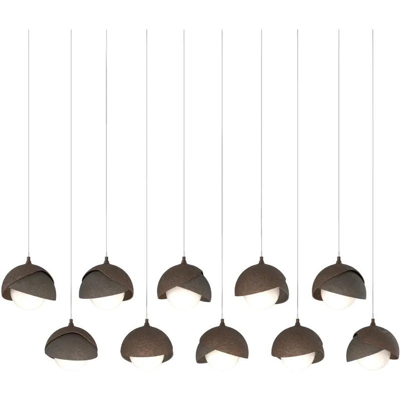 Brooklyn 10 Light 44.5 inch Bronze with Dark Smoke Pendant Ceiling Light in Bronze/Dark Smoke, Long