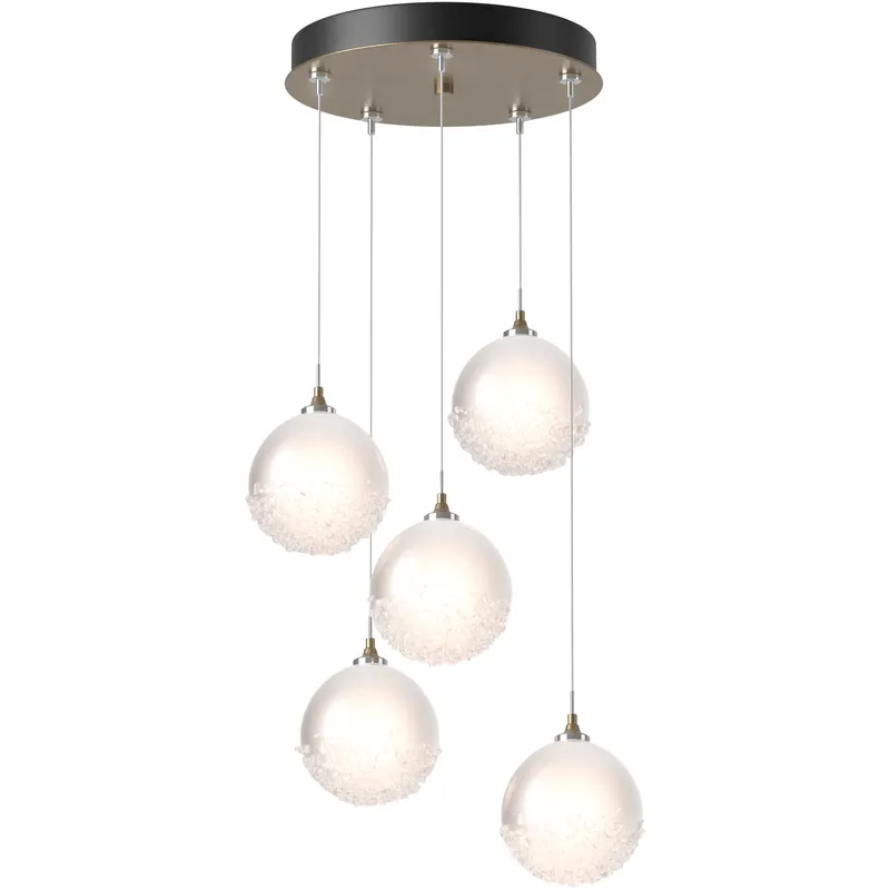 Fritz 5 Light 15.4 inch Soft Gold Pendant Ceiling Light, Standard
