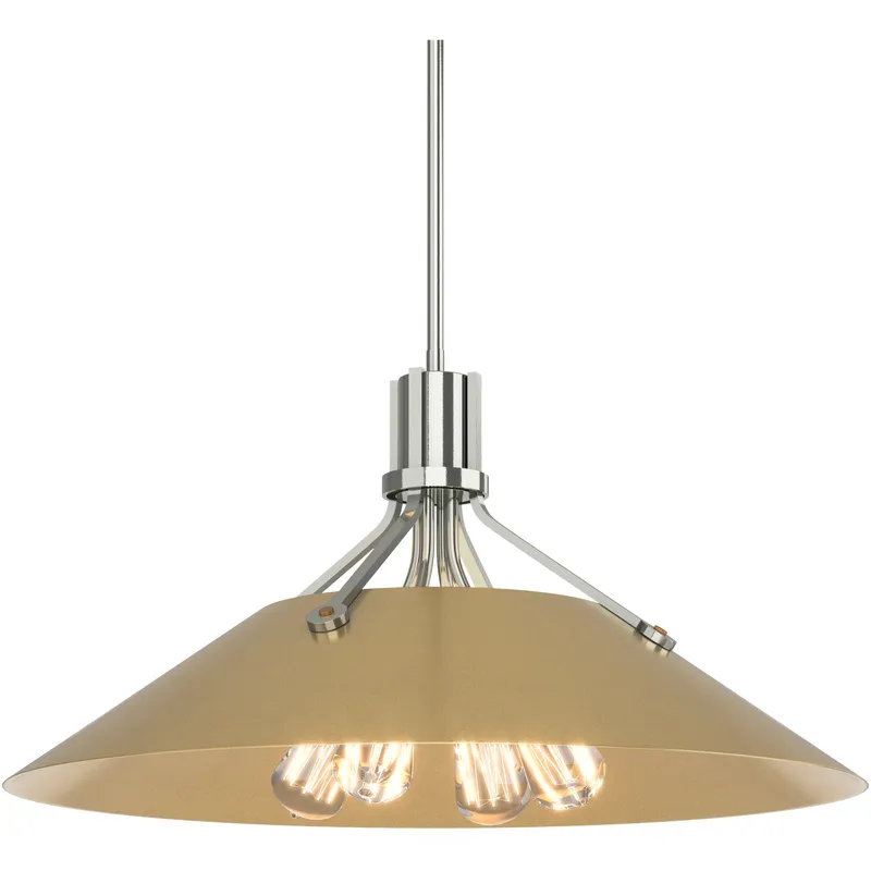 Henry 4 Light 23.1 inch Sterling and Modern Brass Pendant Ceiling Light in Sterling/Modern Brass