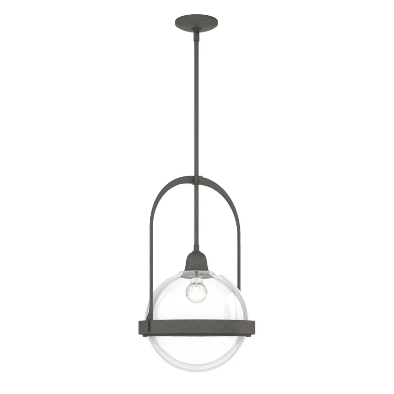 Atlas 1 Light 13.9 inch Natural Iron Pendant Ceiling Light in Clear