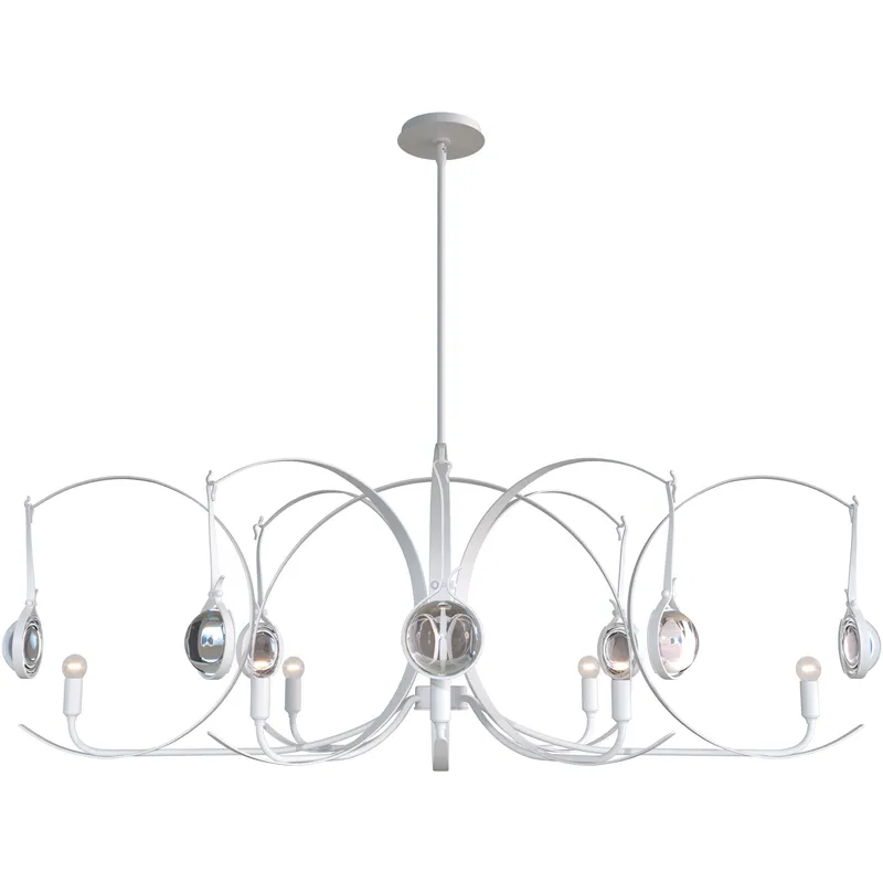 Optic 8 Light 50.6 inch White and White Oval Pendant Ceiling Light