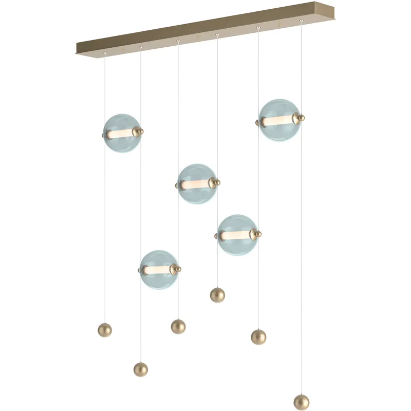 Abacus LED 41 inch Soft Gold Pendant Ceiling Light in Cool Grey