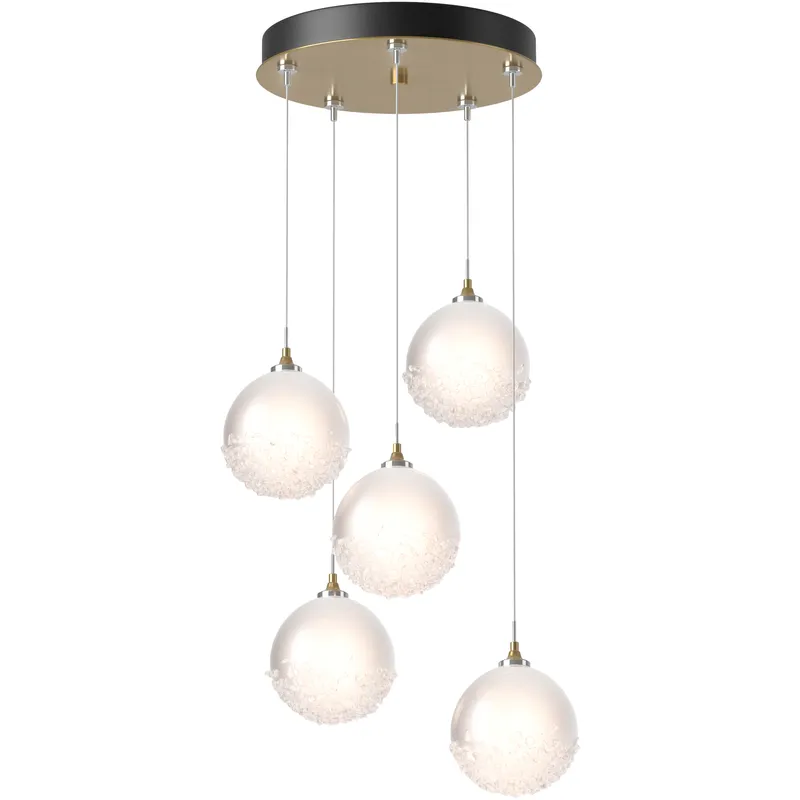Fritz 5 Light 15.4 inch Modern Brass Pendant Ceiling Light, Standard