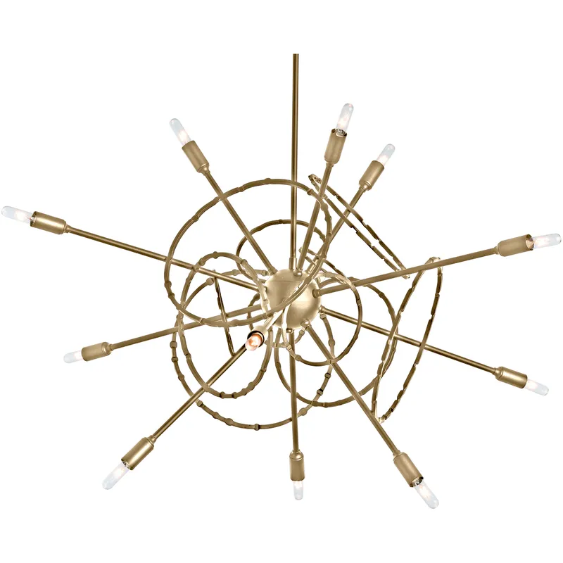 Olympus 12 Light 33.2 inch Modern Brass Pendant Ceiling Light