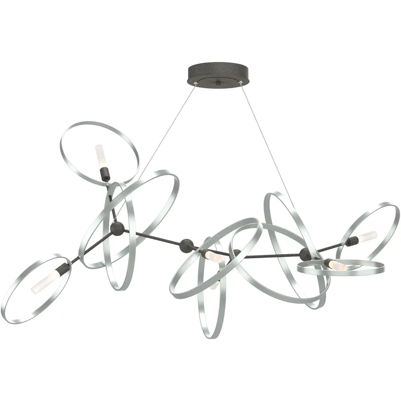 Celesse 6 Light 59.7 inch Natural Iron and Vintage Platinum Pendant Ceiling Light in Natural Iron/Vintage Platinum