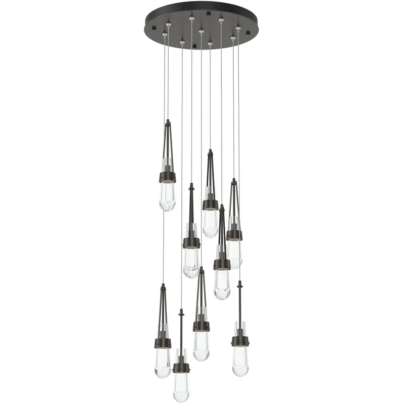 Link 9 Light 20.5 inch Oil Rubbed Bronze Pendant Ceiling Light, Standard