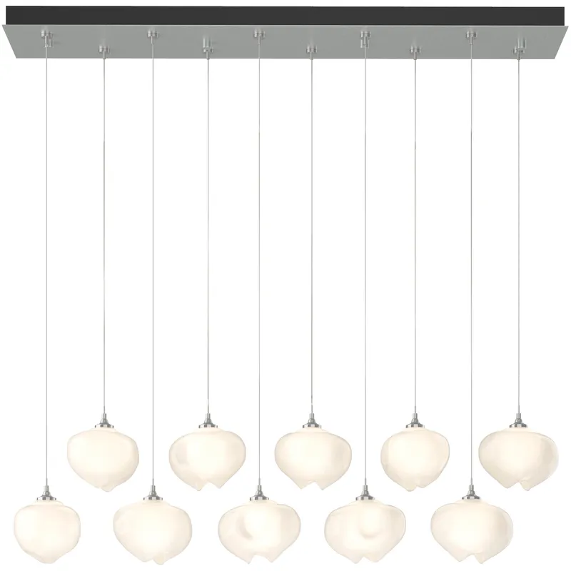 Ume 10 Light 44.7 inch Vintage Platinum Pendant Ceiling Light in Frosted, Standard
