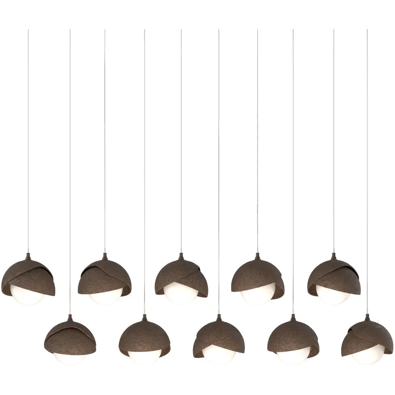 Brooklyn 10 Light 44.5 inch White with Ink Pendant Ceiling Light in White and Ink, Long