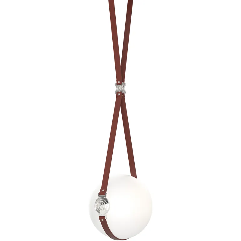 Derby LED 10.9 inch Black with Polished Nickel Pendant Ceiling Light in Leather British Brown/Hubbardton forge Branded Plate, Black/Polished Nickel, Short