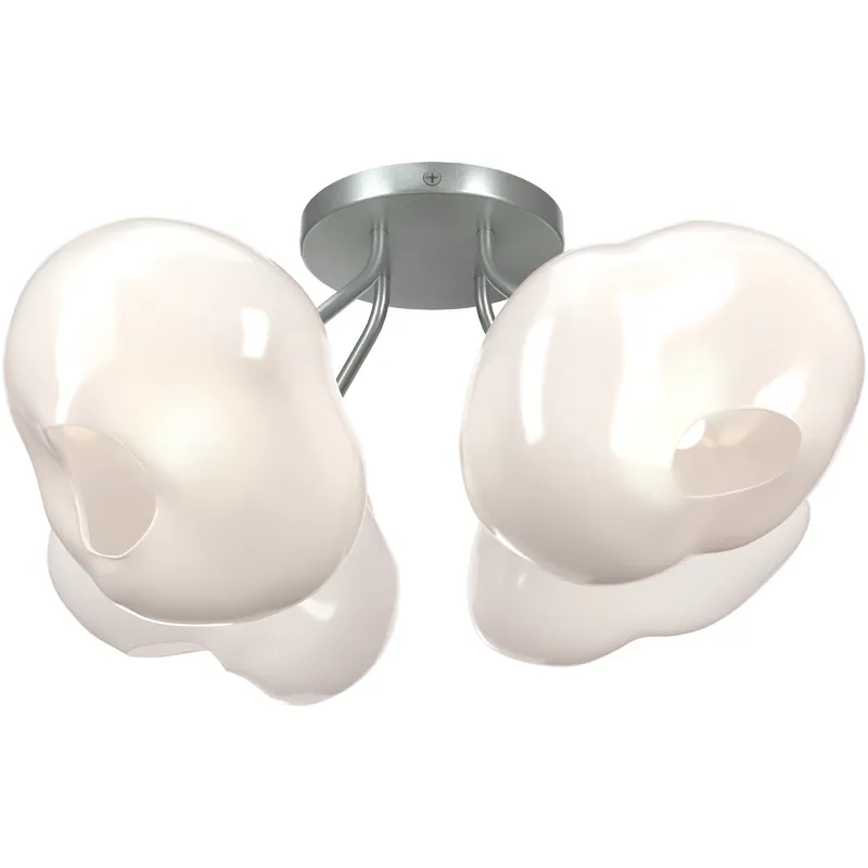 Ume 4 Light 15.2 inch Vintage Platinum Semi-Flush Ceiling Light in Frosted