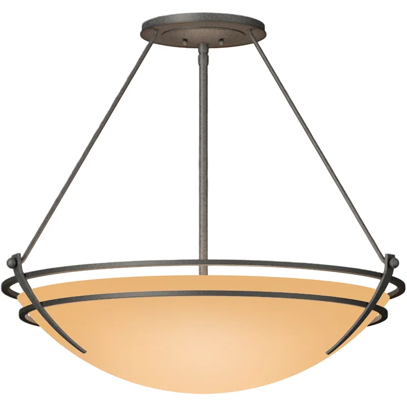 Presidio Tryne 3 Light 28.6 inch Natural Iron Semi-Flush Ceiling Light in Sand, Large